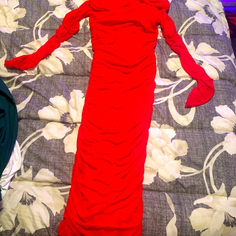 Cherry red elegant date dress